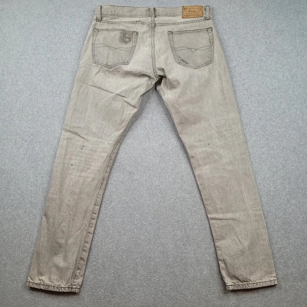 Polo Ralph Lauren Sullivan Slim Jeans Mens‎ 32x32 Gray Distressed Denim Pants
